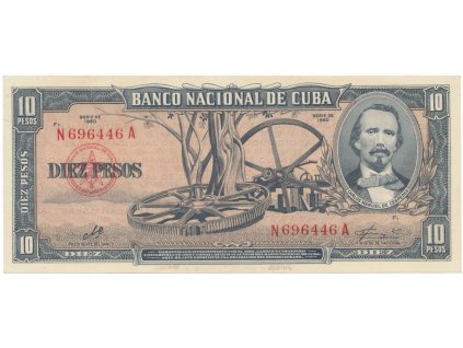 39153 kuba 10 pesos 1960 podpis che p 88c