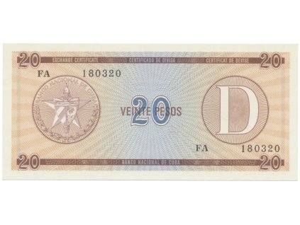 Kuba, 20 Pesos b.d., série D, P.FX31