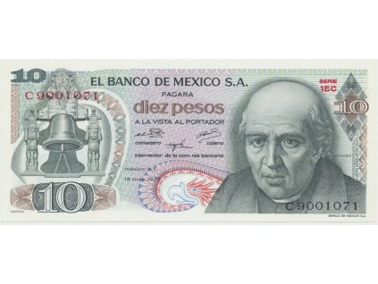 39219 39219 39219 mexiko 10 pesos 1970 1977 p 63c i