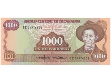 Nikaragua, 1000 Cordobas 1985, P.156b