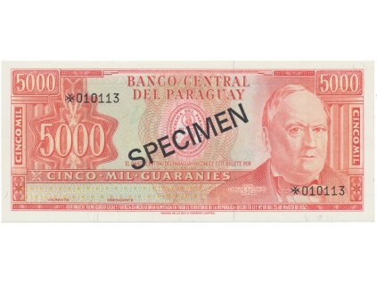 40017 40017 40017 paraguay 5000 guaranies 1952 specimen p 202cs