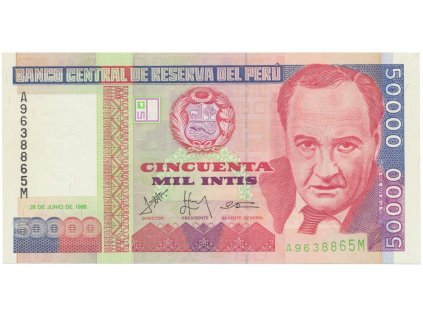 40092 40092 peru 50 000 intis 1988 tisk ips roma p 142