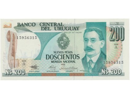 40224 uruguay 200 nuevos pesos 1986 p 66a