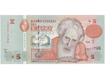 40227 40227 uruguay 5 pesos uruguayos 1998 p 80a