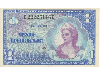 40398 usa vojenske vydani mpc 1 dollar 1968 p m68