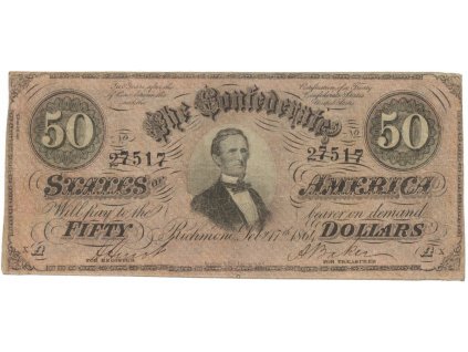 40413 usa konfederace 50 dollars 1864 p 70