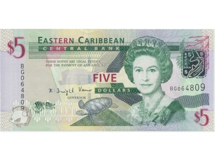 40506 vychodokaribske staty 5 dollars 2008 p 47a