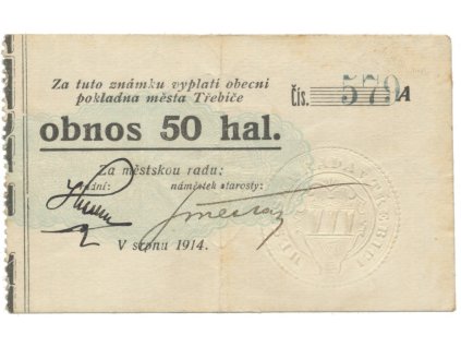 40551 trebic mesto 50 hal srpen 1914 serie a hh 223 5 4b