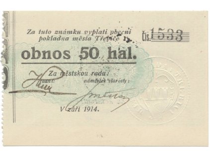 40644 40644 40644 trebic mesto 50 hal zari 1914 bez serie hh 223 5 8a