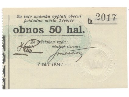 40647 40647 40647 trebic mesto 50 hal zari 1914 bez serie hh 223 5 8b