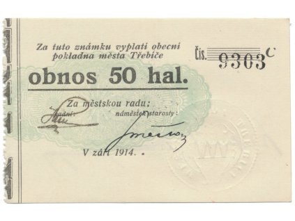 Třebíč - město, 50 hal září 1914, série C, HH.223.5.9c