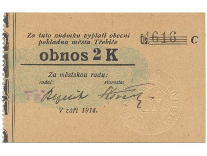 Třebíč - město, 2 K září 1914, silnější K, HH.223.5.11c1