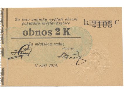 Třebíč - město, 2 K září 1914, silnější K, Herzán (podpis neteře), HH.223.5.11f1