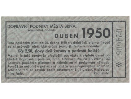 40944 40944 brno elektricke drahy 2 50 kcs duben 1950 hh 16 1 15