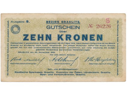 40971 graslitz kraslice okres 10 k 1918 hh 56 1 2b