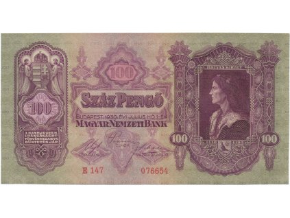 Maďarsko, 100 Pengö 1930, BHK.H10a