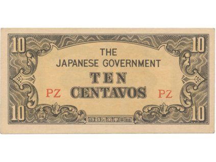 41535 41535 filipiny japonska okupace 10 centavos 1942 p 104a