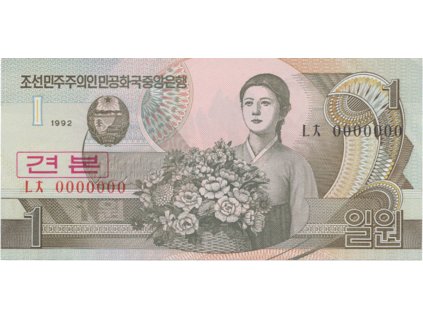 Severní Korea, 1 Won 1992, anulát - SPECIMEN, P.39s