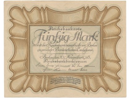 Německo, 50 Mark 1918, "EIERSCHEIN", Ro.57a