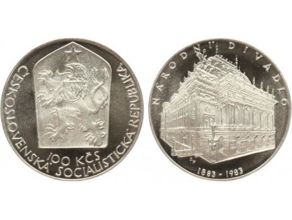 100 Kčs 1983 - Národní divadlo v Praze, PROOF
