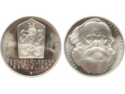 100 Kčs 1983 - Karel Marx, PROOF