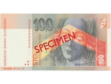 100 Koruna / 1. 10. 1997, D 00000000, bankovní vzor, Hej.SK20V1, BKK.SK8c    N/UNC