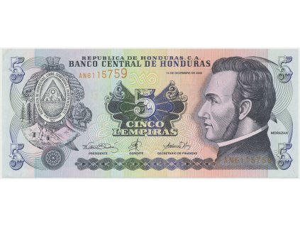 42453 42453 honduras 5 lempiras 2000 2004 p 85a d
