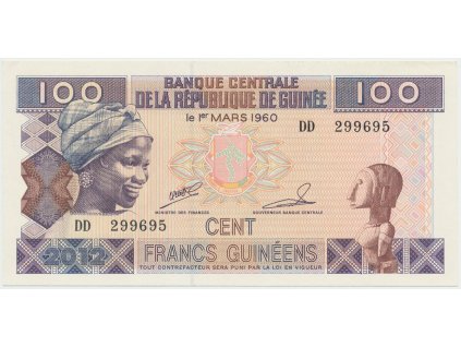 42795 42795 42795 guinea 100 francs 2012 p 35b