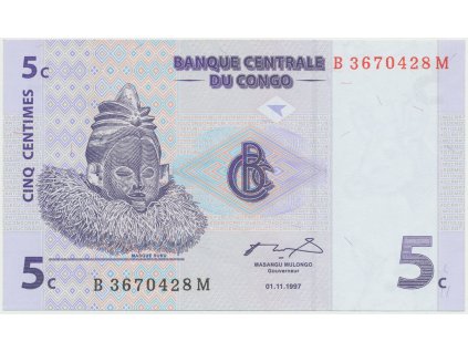 42816 42816 kongo dem republika 5 centimes 1997 p 81a