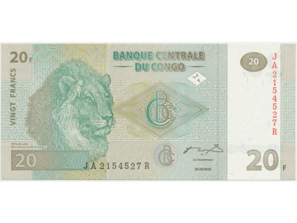 42819 kongo dem republika 20 francs 2003 tisk hdm p 94a