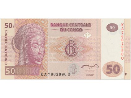 42825 42825 kongo dem republika 50 francs 2007 tisk g d p 97a