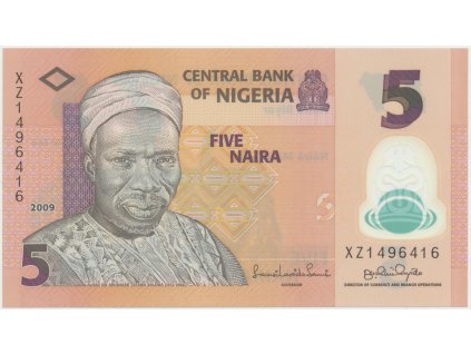 Nigérie, 5 Naira 2009~2016, plastová, P.38