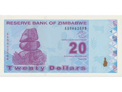 Zimbabwe, 20 Dollars 2009, P.95
