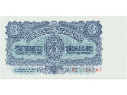 42981 42981 42981 ceskoslovensko 3 koruna 1953 tisk praha serie ne hej 90b