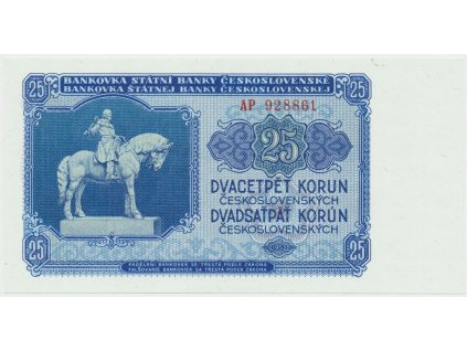 Československo, 25 Koruna 1953, tisk Moskva, série AP, Hej.93a1