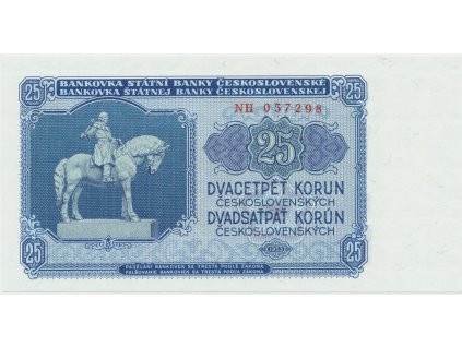 Československo, 25 Koruna 1953, tisk Praha, série NH, Hej.93b