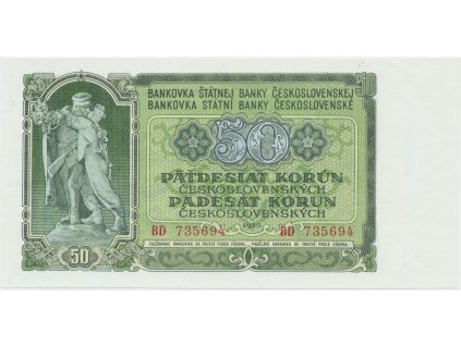 43098 ceskoslovensko 50 koruna 1953 tisk moskva serie bd hej 94a1