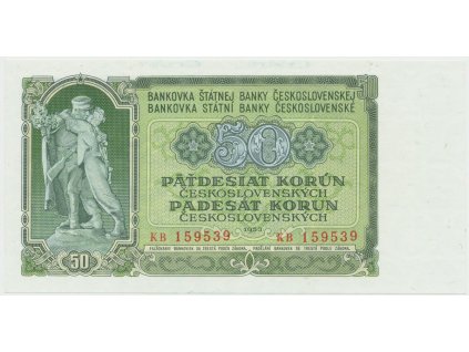43113 43113 43113 ceskoslovensko 50 koruna 1953 tisk praha serie kb hej 94b