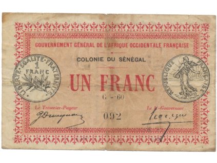44043 44043 senegal 1 franc 1917 stare kolonialni vydani p 2b