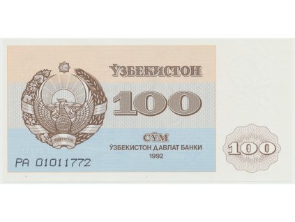 Uzbekistán, 100 Sum 1992, P.67a