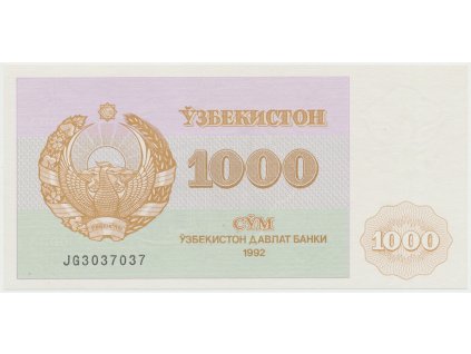 Uzbekistán, 1000 Sum 1992, P.70b
