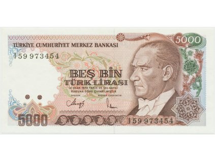 44181 44181 turecko 5000 lira 1990 p 198