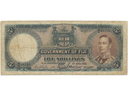 Fidži, 5 Shillings 1950, P.37j