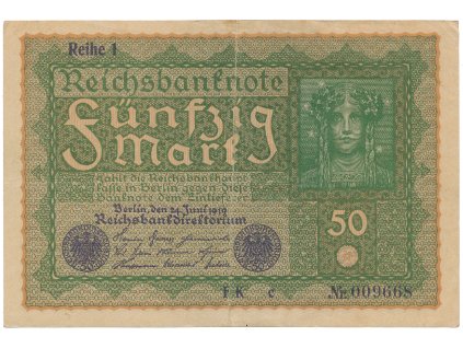 44277 44277 44277 nemecko 50 mark 1919 reihe 1 ro 62a