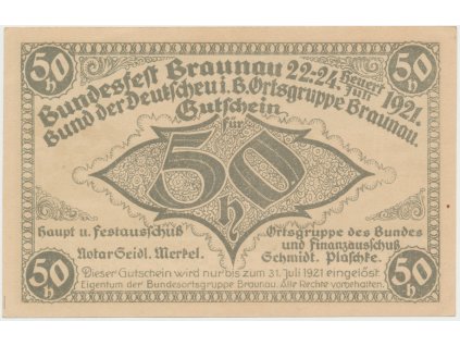 44439 braunau broumov spolek nemcu v cechach 50 h 1921 hh 15 5 1