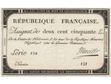 Francie, 250 Livres 1793, P.A75