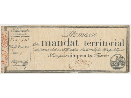 Francie, 500 Francs 1796, P.A86b