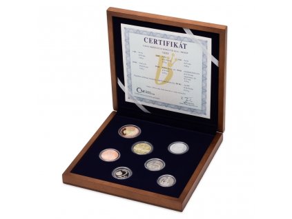 45486 45486 45486 rocnikova sada minci 2016 ceska republika proof drevena etue