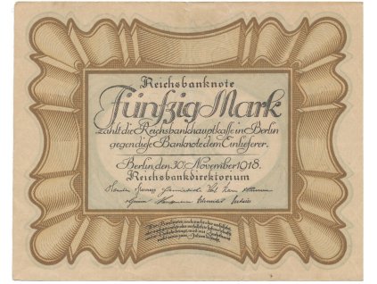 45834 45834 45834 nemecko 50 mark 1918 eierschein ro 57b