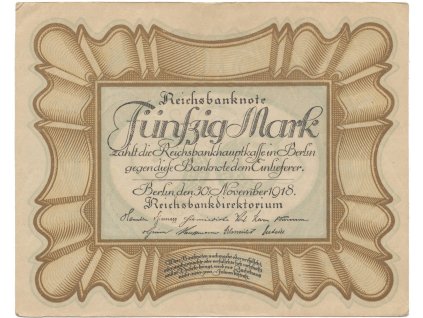 45837 45837 nemecko 50 mark 1918 eierschein ro 57b